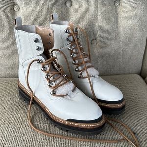 Marc Fisher Izzie Boots White leather size 7.5